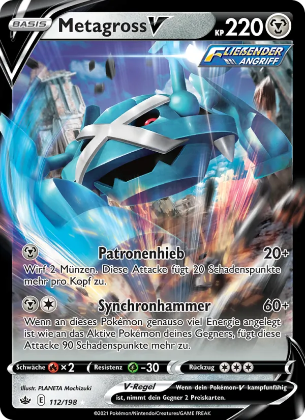 Karte Metagross V aus Schaurige Herrschaft, Nummer 112/198