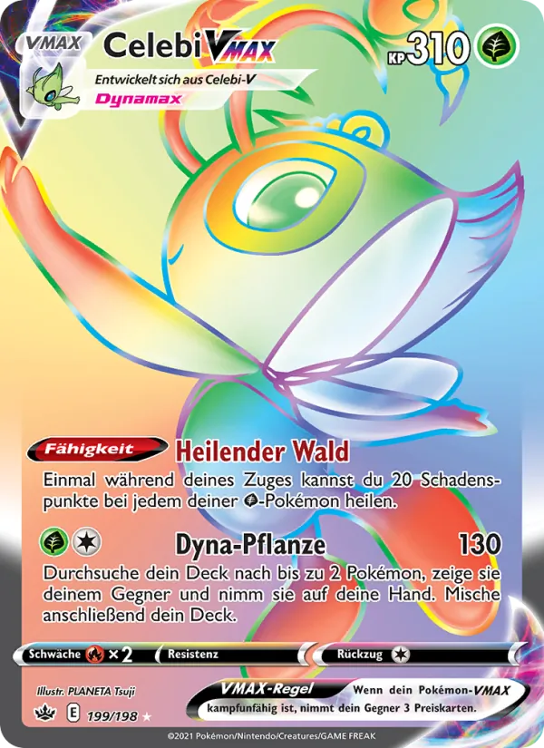 Karte Celebi VMAX aus Schaurige Herrschaft, Nummer 199/198