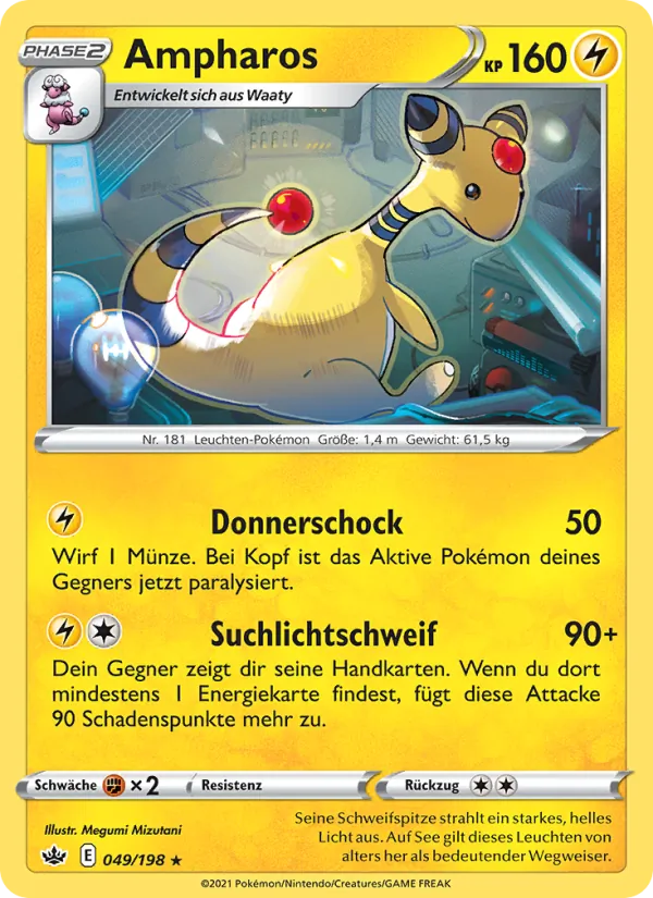 Karte Ampharos aus Schaurige Herrschaft, Nummer 49/198
