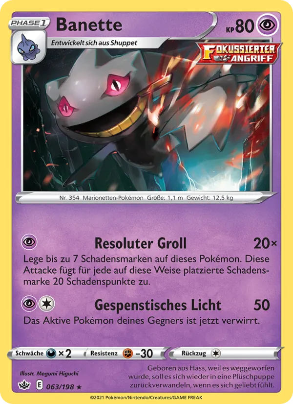 Karte Banette aus Schaurige Herrschaft, Nummer 63/198