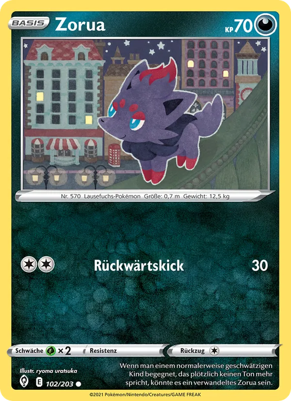 Karte Zorua aus Drachenwandel, Nummer 102/203