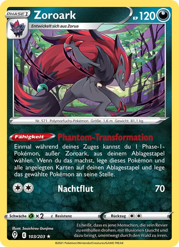 Karte Zoroark aus Drachenwandel, Nummer 103/203