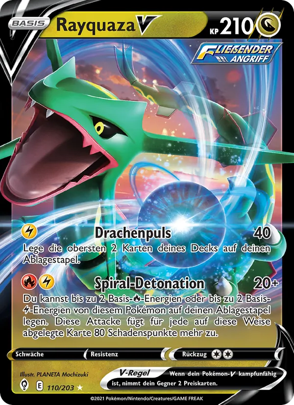 Karte Rayquaza V aus Drachenwandel, Nummer 110/203