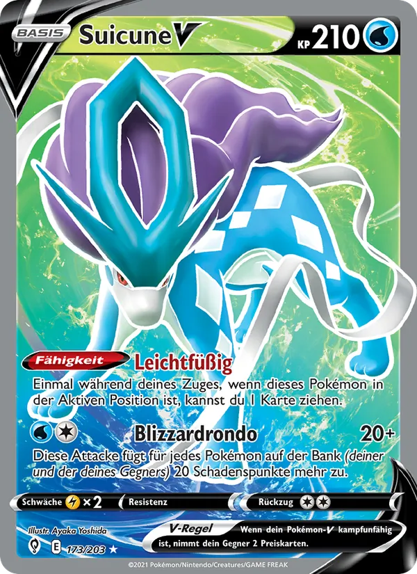 Karte Suicune V aus Drachenwandel, Nummer 173/203