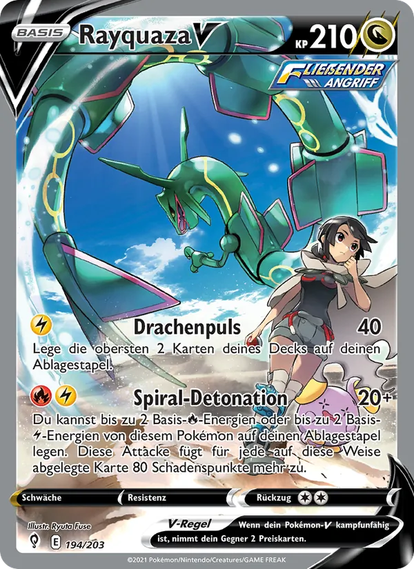 Karte Rayquaza V aus Drachenwandel, Nummer 194/203