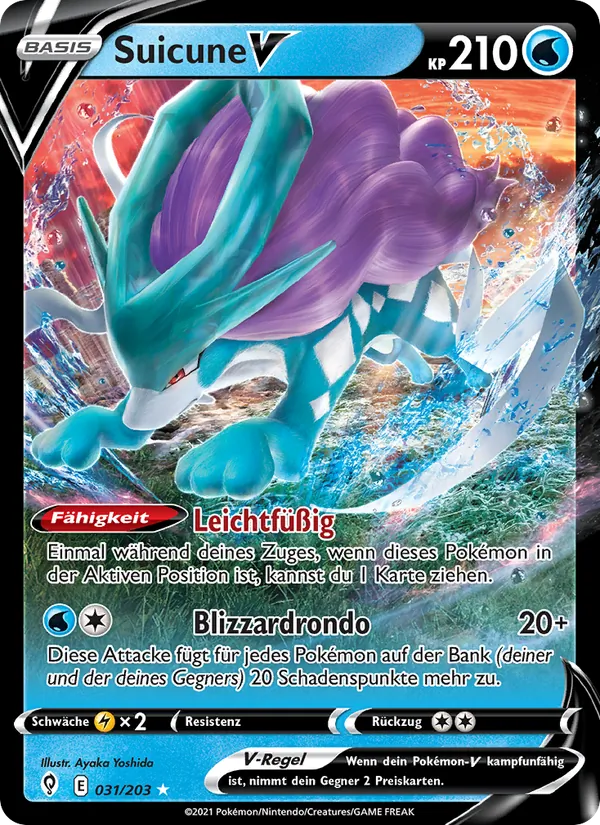 Karte Suicune V aus Drachenwandel, Nummer 31/203