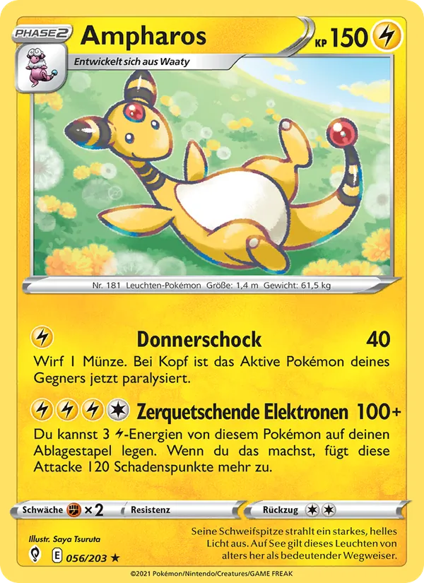 Karte Ampharos aus Drachenwandel, Nummer 56/203
