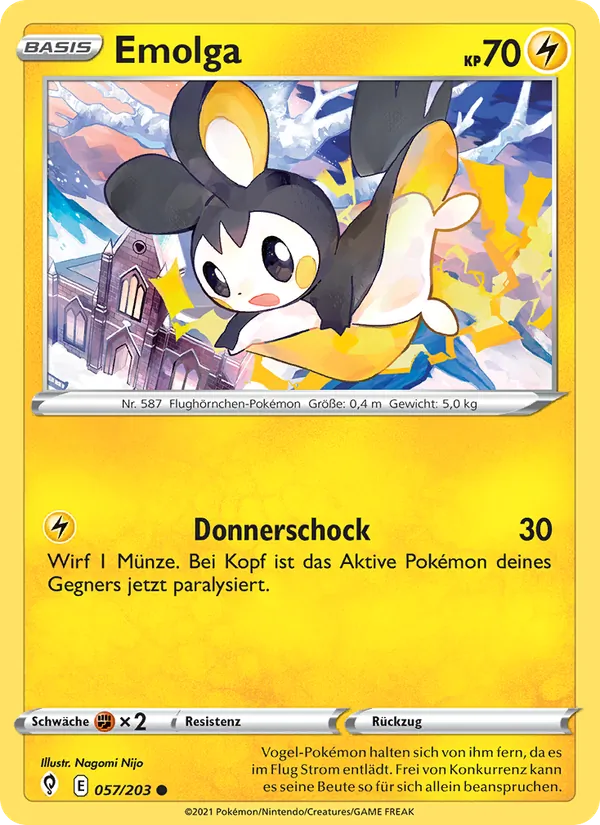 Karte Emolga aus Drachenwandel, Nummer 57/203