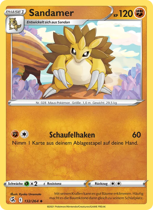 Karte Sandamer aus Fusionsangriff, Nummer 132/264