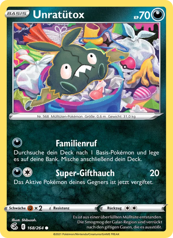 Karte Unratütox aus Fusionsangriff, Nummer 168/264