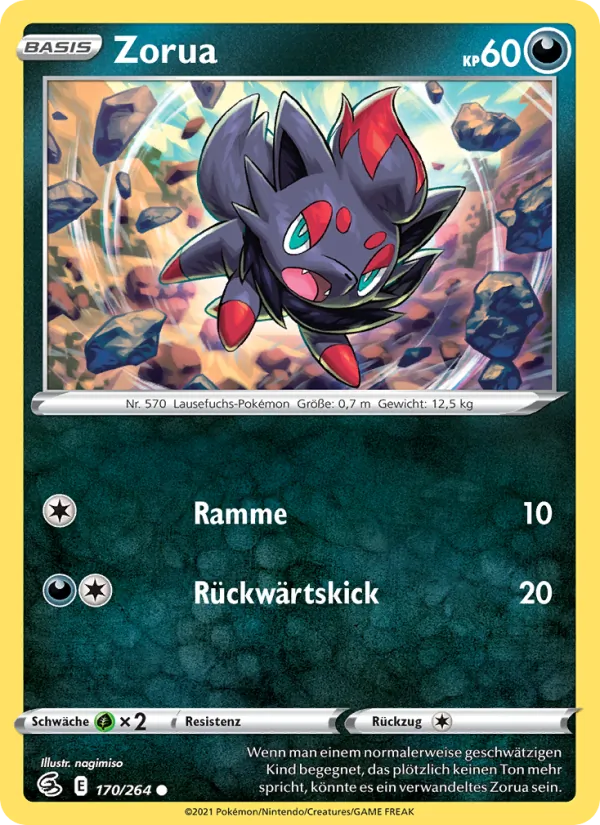Karte Zorua aus Fusionsangriff, Nummer 170/264