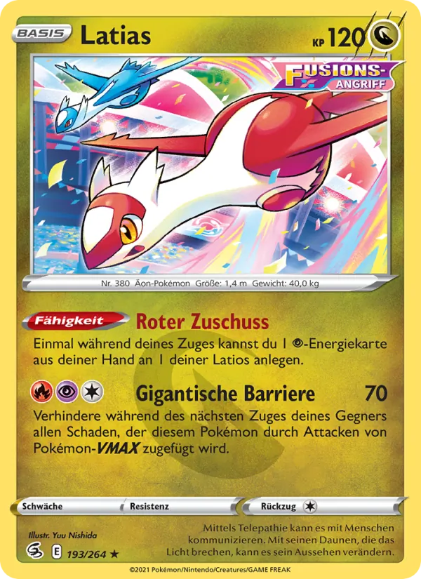 Karte Latias aus Fusionsangriff, Nummer 193/264