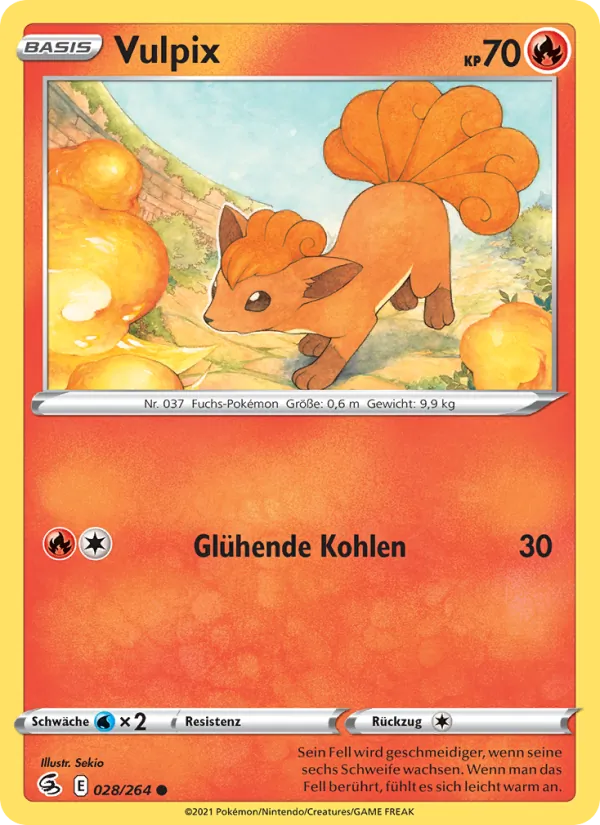 Karte Vulpix aus Fusionsangriff, Nummer 28/264