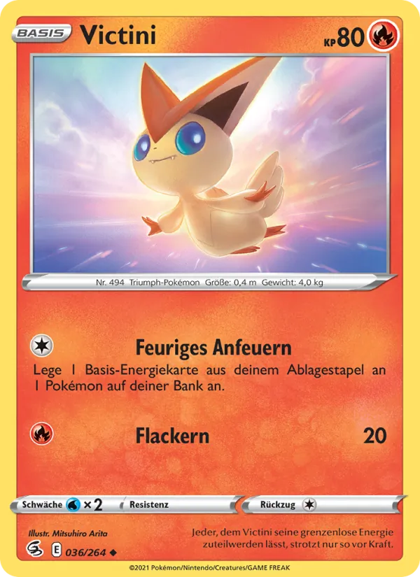Karte Victini aus Fusionsangriff, Nummer 36/264