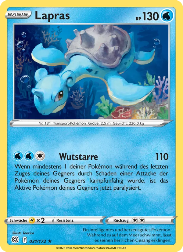 Karte Lapras aus Strahlende Sterne, Nummer 031/172