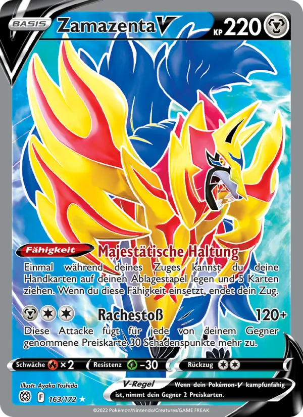 Karte Zamazenta V aus Strahlende Sterne, Nummer 163/172