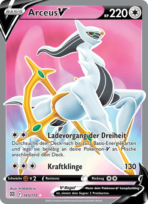 Karte Arceus V aus Strahlende Sterne, Nummer 165/172