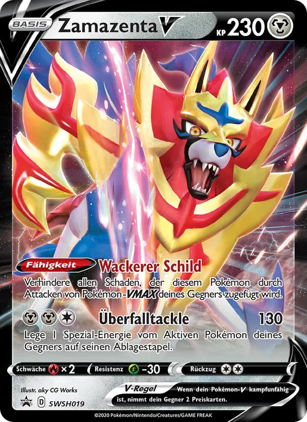 Karte Zamazenta V aus SCSC Promokarten, Nummer SWSH019/307