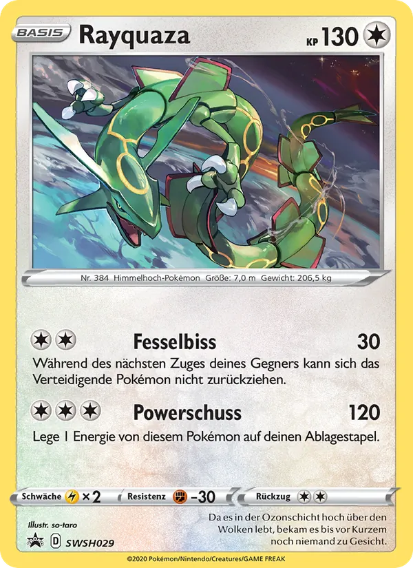 Karte Rayquaza aus SCSC Promokarten, Nummer SWSH029/307