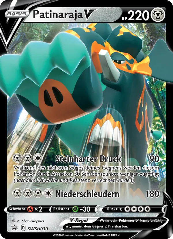 Karte Patinaraja V aus SCSC Promokarten, Nummer SWSH030/307