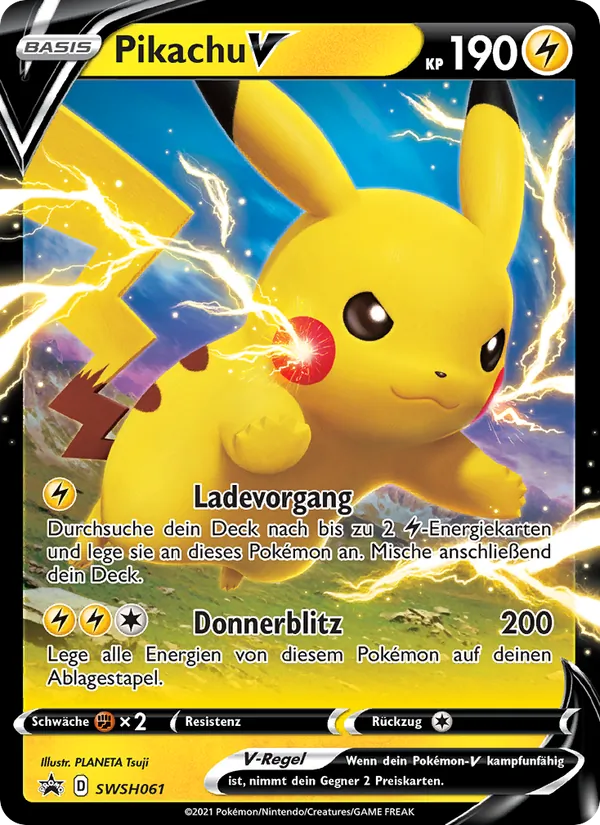 Karte Pikachu V aus SCSC Promokarten, Nummer SWSH061/307