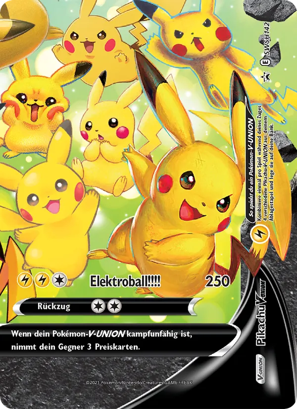 Karte Pikachu V-UNION aus SCSC Promokarten, Nummer SWSH142/307