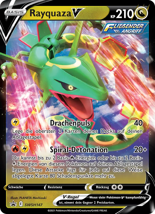 Karte Rayquaza V aus SCSC Promokarten, Nummer SWSH147/307