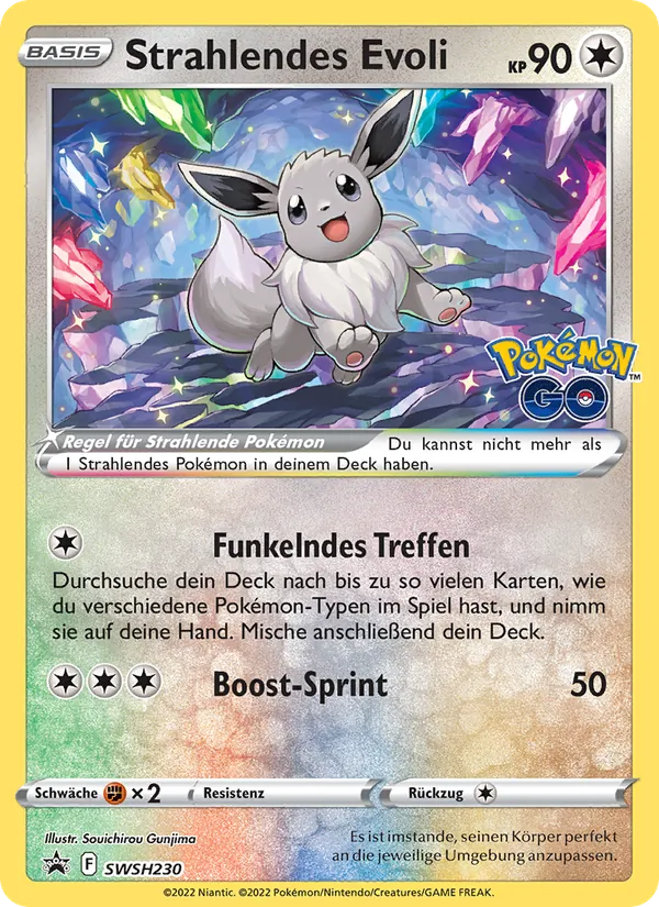 Karte Strahlendes Evoli aus SCSC Promokarten, Nummer SWSH230/307