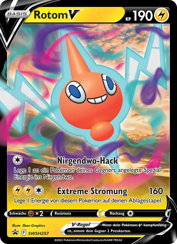 Karte Rotom V aus SCSC Promokarten, Nummer SWSH257/307