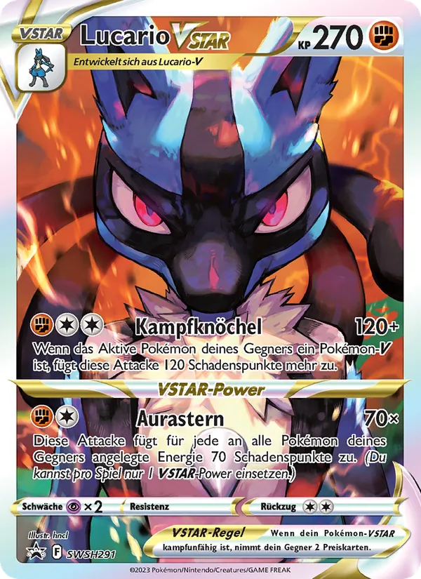 Karte Lucario VSTAR aus SCSC Promokarten, Nummer SWSH291/307