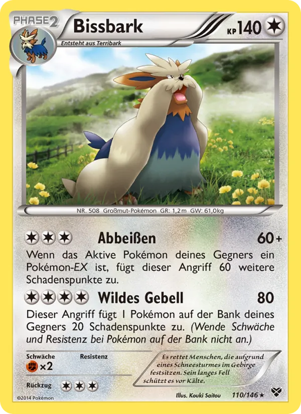 Karte Bissbark aus XY, Nummer 110/146