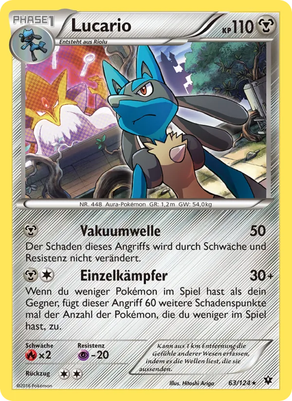 Karte Lucario aus Schicksalsschmiede, Nummer 63/124