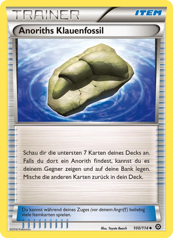 Karte Anoriths Klauenfossil aus Dampfkessel, Nummer 100/114