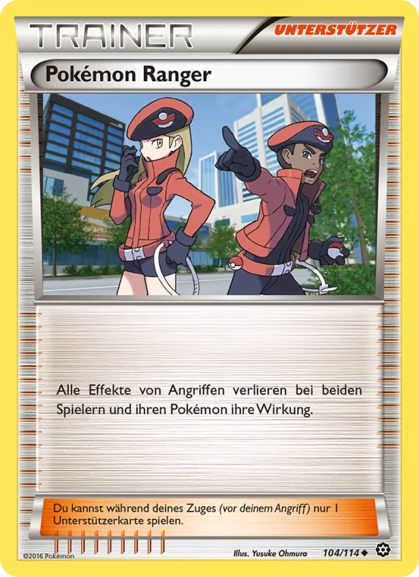Karte Pokémon Ranger aus Dampfkessel, Nummer 104/114