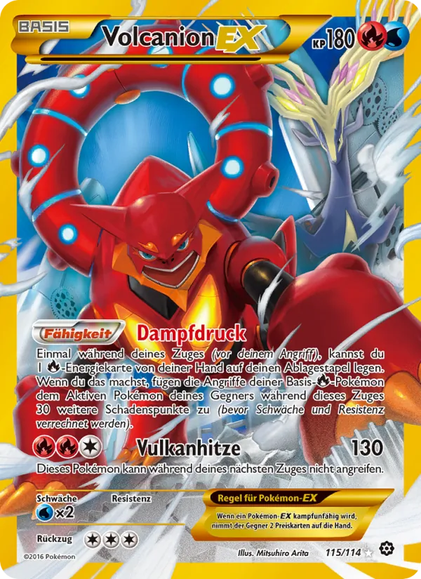 Karte Volcanion EX aus Dampfkessel, Nummer 115/114