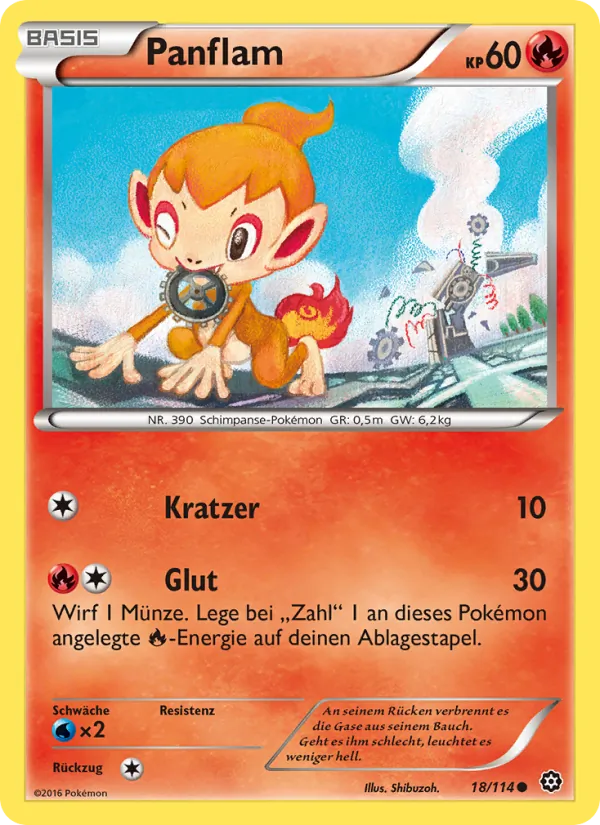 Karte Panflam aus Dampfkessel, Nummer 18/114