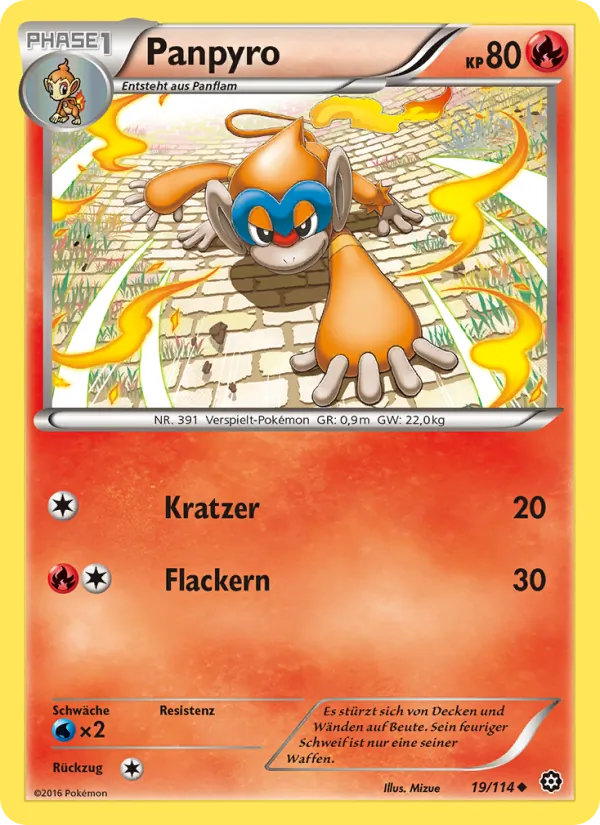 Karte Panpyro aus Dampfkessel, Nummer 19/114