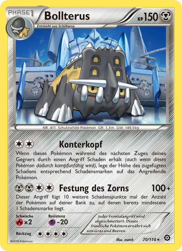 Karte Bollterus aus Dampfkessel, Nummer 70/114