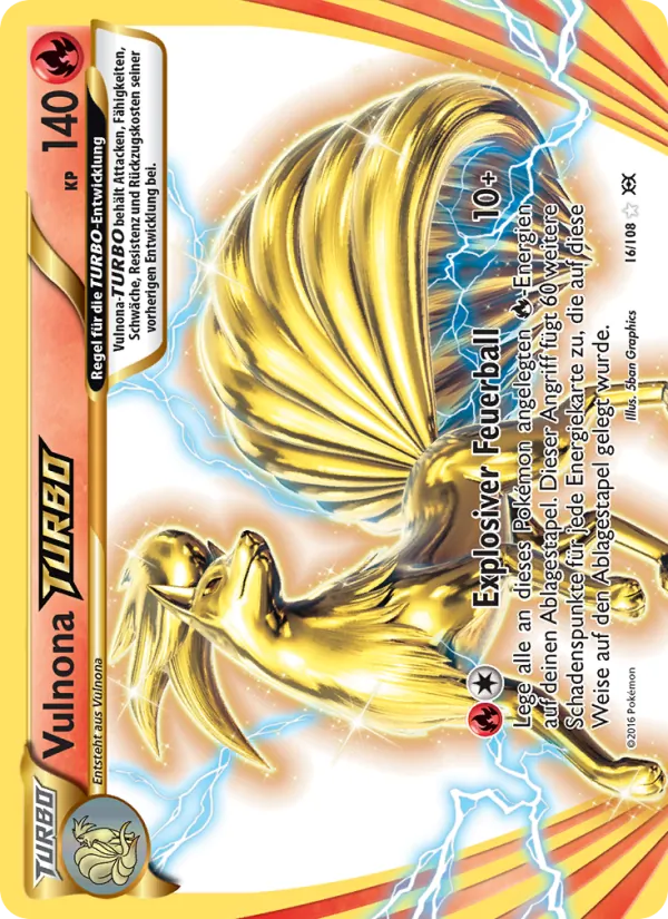 Karte Vulnona-TURBO aus Evolution, Nummer 16/108