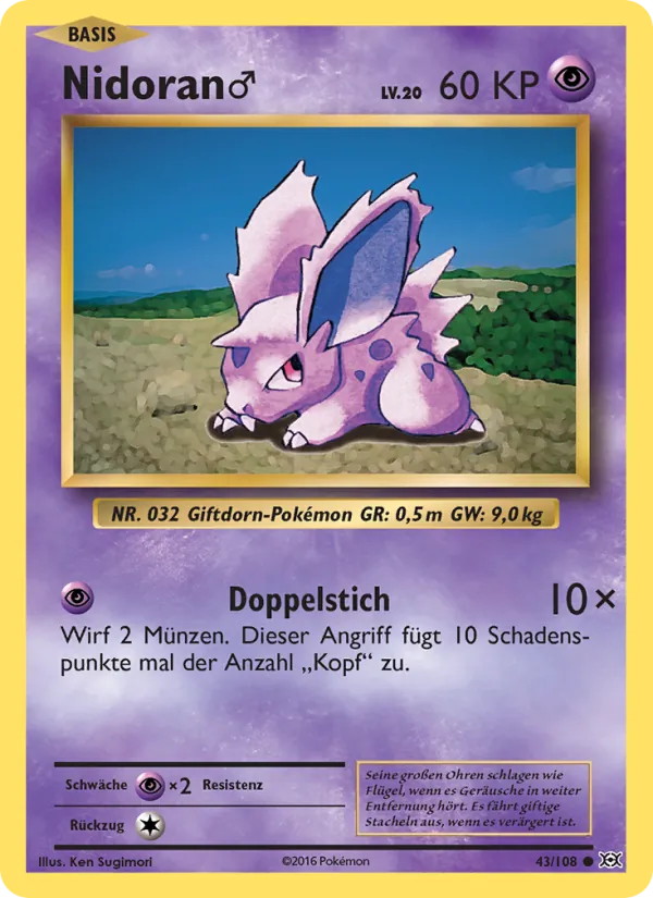 Karte Nidoran♂ aus Evolution, Nummer 43/108