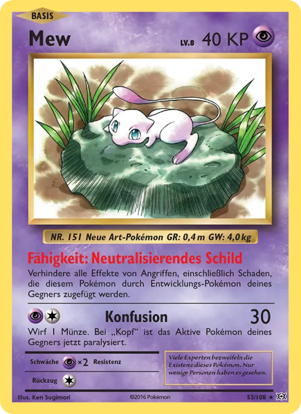 Karte Mew aus Evolution, Nummer 53/108