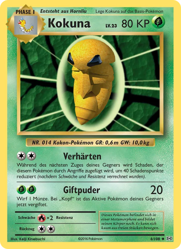 Karte Kokuna aus Evolution, Nummer 6/108
