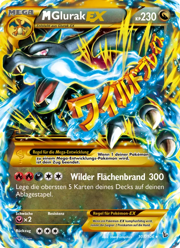 Karte M-Glurak EX aus Flammenmeer, Nummer 108/106
