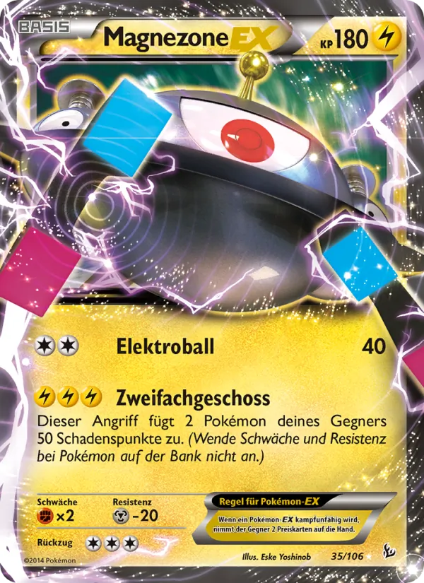 Karte Magnezone EX aus Flammenmeer, Nummer 35/106