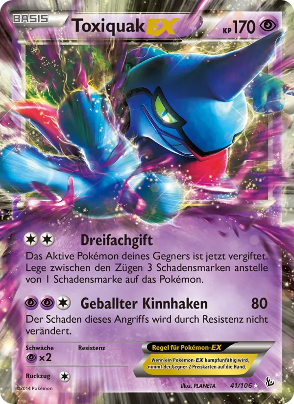 Karte Toxiquak EX aus Flammenmeer, Nummer 41/106