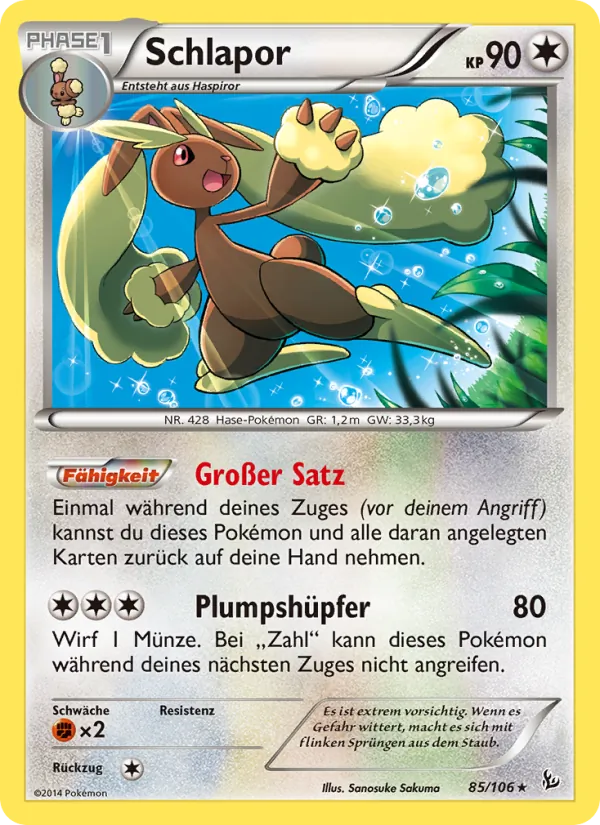 Karte Schlapor aus Flammenmeer, Nummer 85/106
