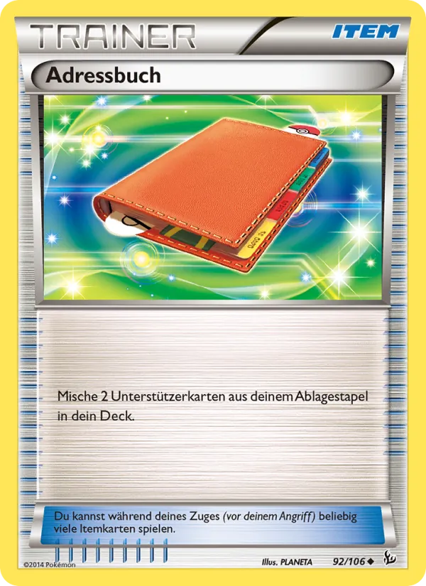 Karte Adressbuch aus Flammenmeer, Nummer 92/106