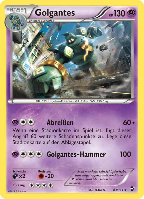 Karte Golgantes aus Fliegende Fäuste, Nummer 43/111