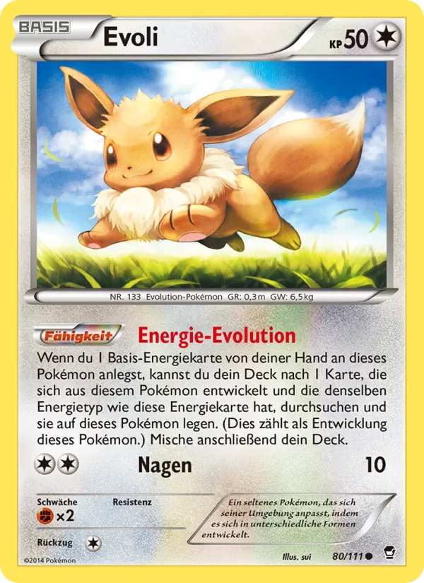Karte Evoli aus Fliegende Fäuste, Nummer 80/111