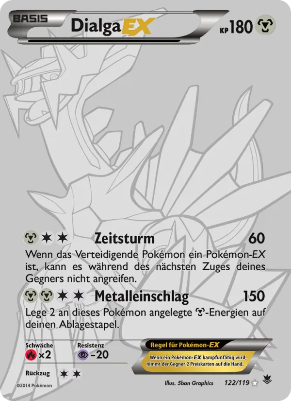 Karte Dialga EX aus Phantomkräfte, Nummer 122/119